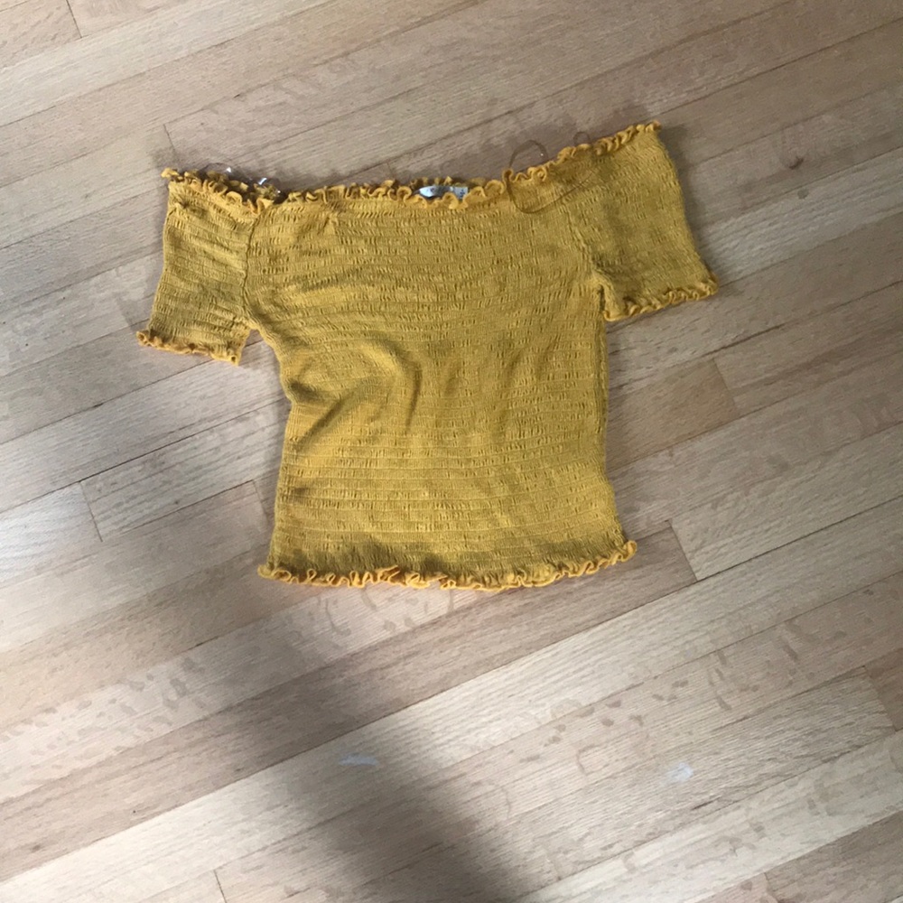 yellow off the shoulder top
